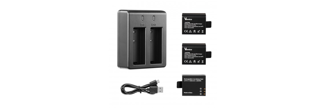 Vemico Action Camera Battery and Charger Set